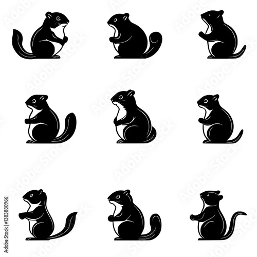 Collection of Chipmunks vector designs, Chipmunks illustration art