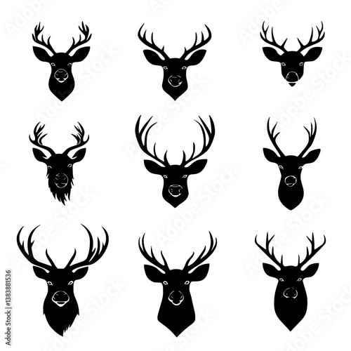 Collection of Deer vector designs, Deer illustration art