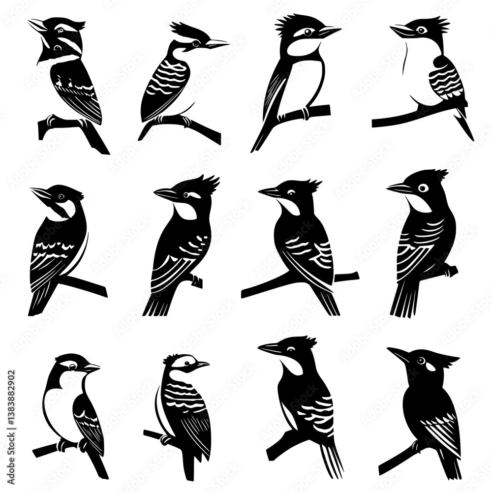 Obraz premium Collection of Kookaburras vector designs, Kookaburras illustration art
