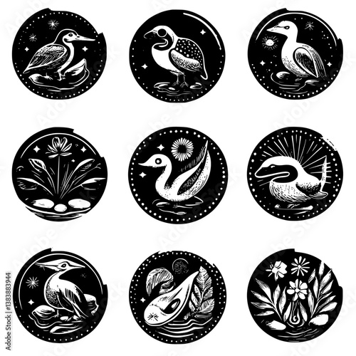 Collection of Platypuses mandala vector design, Platypuses illustration art