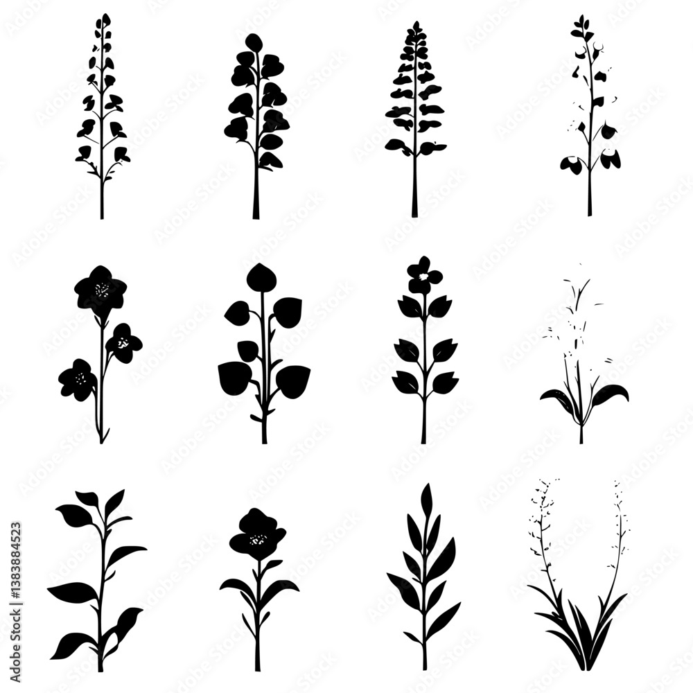 Fototapeta premium Collection of Snapdragons vector designs, Snapdragons illustration art