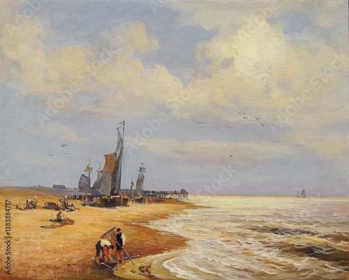 seashore with boats
