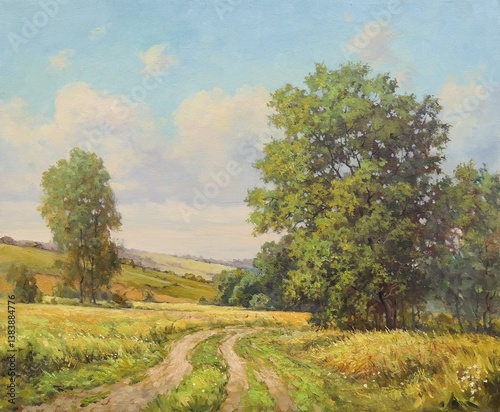 picturesque landscape with a country road