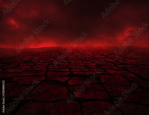 scary dark red and black background , horror abstract background, dark background for horror movies, red and black scary abstract background, cracked earth in the desert