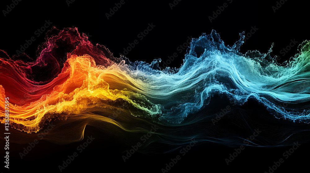 Fototapeta premium Colorful wave graph