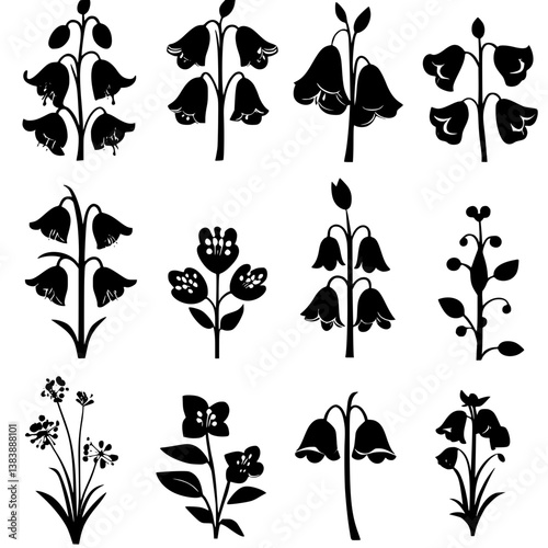 Collection of Bluebells vector designs, Bluebells vector graphic