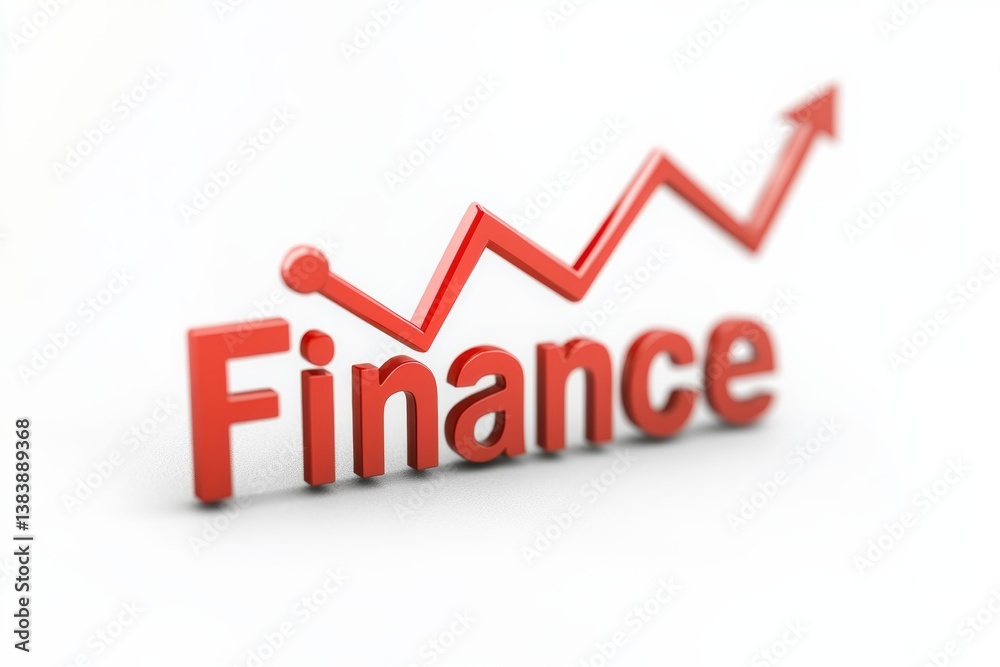 Logo featuring the slogan Finance with an upward trend graph design isolated on a white background Logo featuring the slogan Finance with an upward trend graph design isolated on a white background