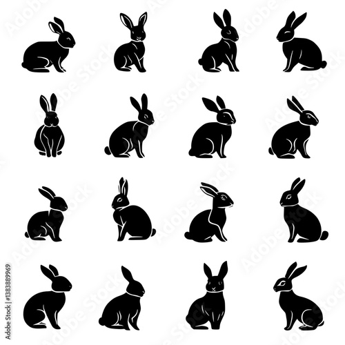 Collection of Hares vector designs, Hares vector graphic