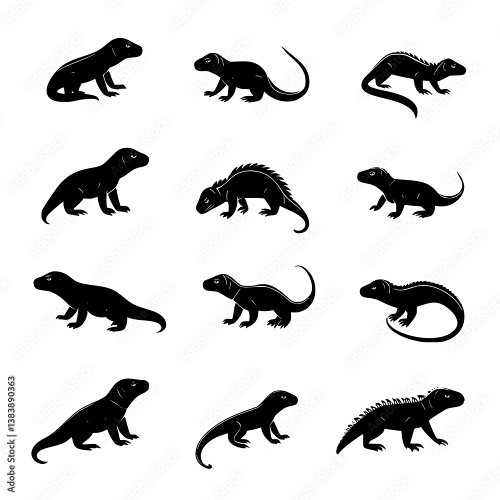 Collection of Komodo Dragons mandala vector design, Komodo Dragons vector graphic Collection of Komodo Dragons mandala vector design, Komodo Dragons vector graphic