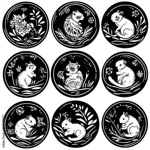 Collection of Opossums mandala vector design, Opossums vector graphic