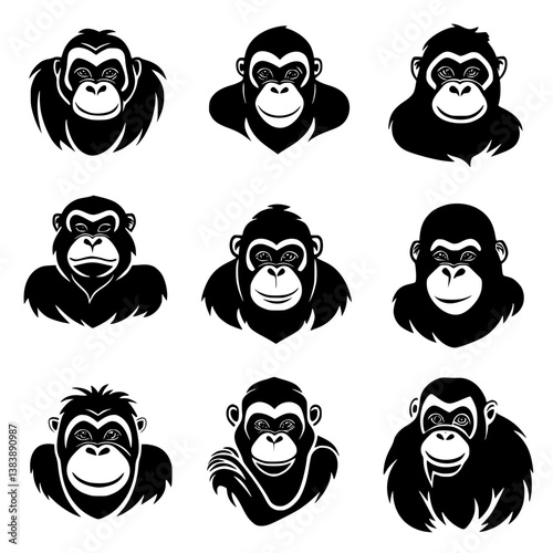 Collection of Orangutans vector designs, Orangutans vector graphic