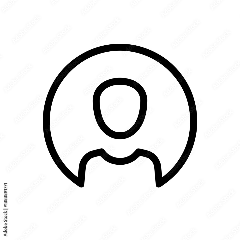 Generic user icon depicting a simple outline of a person inside a circle Commonly used for profile placeholders or avatar images on websites and apps Generic user icon depicting a simple outline of a person inside a circle Commonly used for profile placeholders or avatar images on websites and apps
