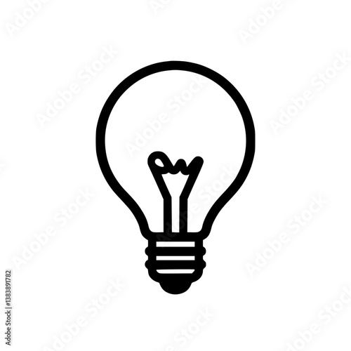 An illustration of a lightbulb The bulb is not lit but the icon is symbolic of bright ideas inspiration knowledge and creative thought processes