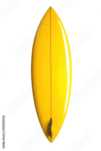 Bright yellow surfboard design product photography minimalist style top view surfing concept
