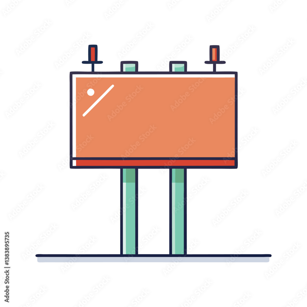 Fototapeta premium A Vector Illustration Of Highway Advertisement Billboard Graphic On White Background
