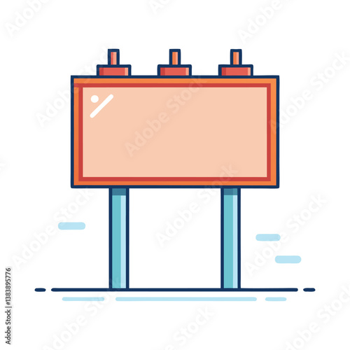 A Vector Illustration Of Highway Advertisement Billboard Graphic On White Background