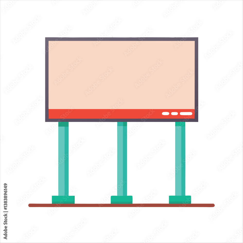 Fototapeta premium A Vector Illustration Of Highway Advertisement Billboard Graphic On White Background