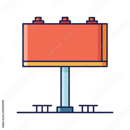 A Vector Illustration Of Highway Advertisement Billboard Graphic On White Background