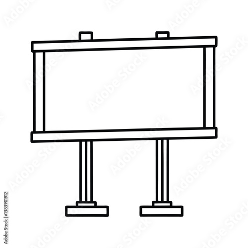 A clip art of Highway Advertisement Billboard outline on white background 
