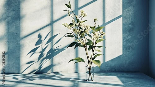 Stunning Floral Arrangement on a Light Blue Background Generative AI