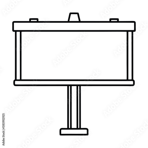 A clip art of Highway Advertisement Billboard outline on white background 

