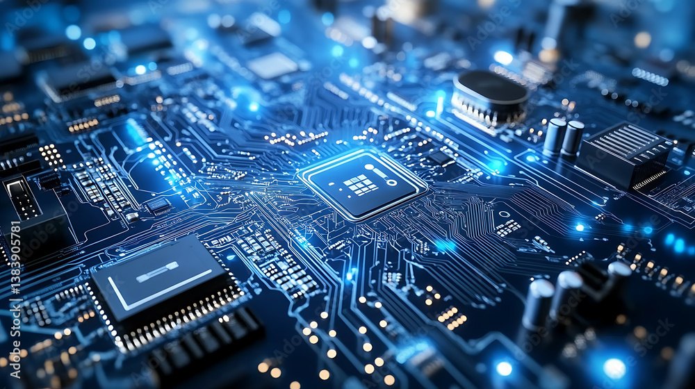Futuristic digital metropolis 3d rendered circuitry and motherboard visualizationinformation technology and internet of things hub with dynamic data flow animation Futuristic digital metropolis 3d rendered circuitry and motherboard visualizationinformation technology and internet of things hub with dynamic data flow animation