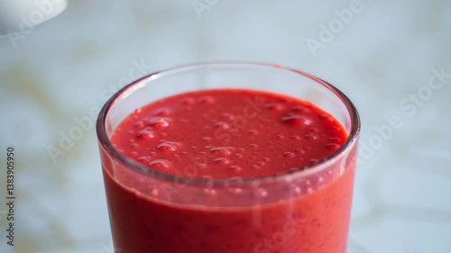 Wallpaper Mural Pouring fresh red berry smoothie into glass, healthy detox drink, vitamin rich beverage, summer refreshment, clean eating, organic nutrition, fitness lifestyle, food blog, advertisement Torontodigital.ca