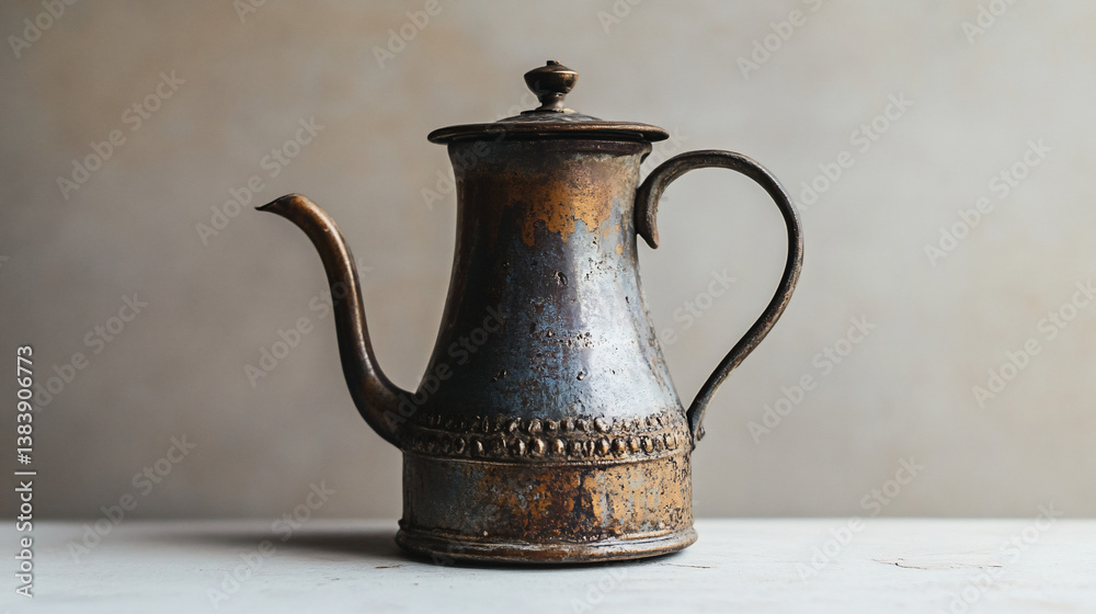 Aged antique copper tea pot Aged antique copper tea pot