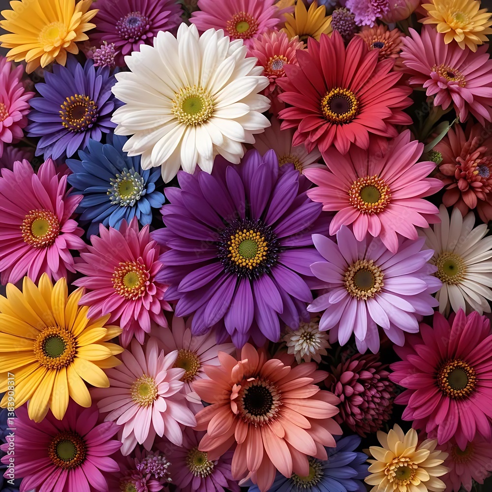 bouquet of colorful asters bouquet of colorful asters