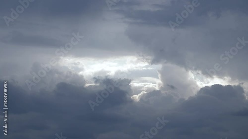 Horizontal video of atmospheric dark blue and grey sky in Puebla, Mexico