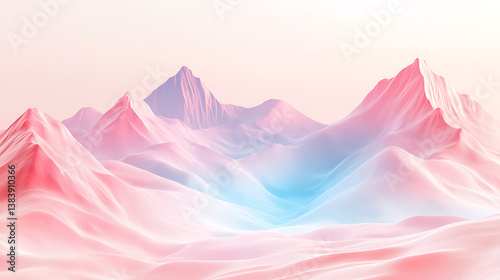 Watercolor mountain background, landscape with mountains in a minimalist style, gloomy impassable mountains 3d illustration
