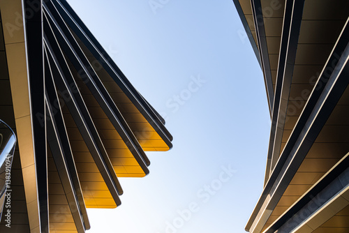 Sleek Modern Architectural Elements Against Clear Sky