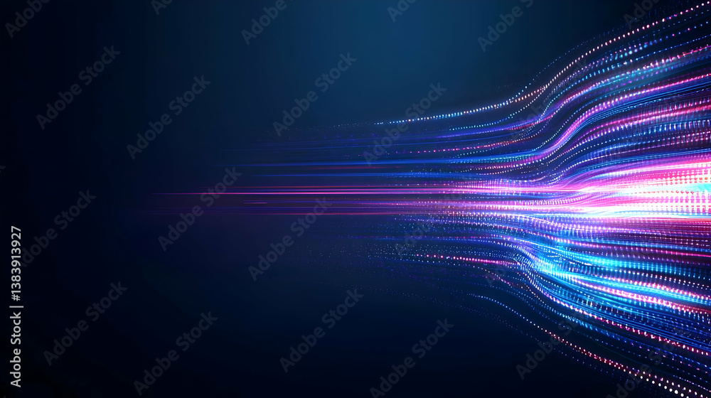 Abstract Glowing Data Stream Design