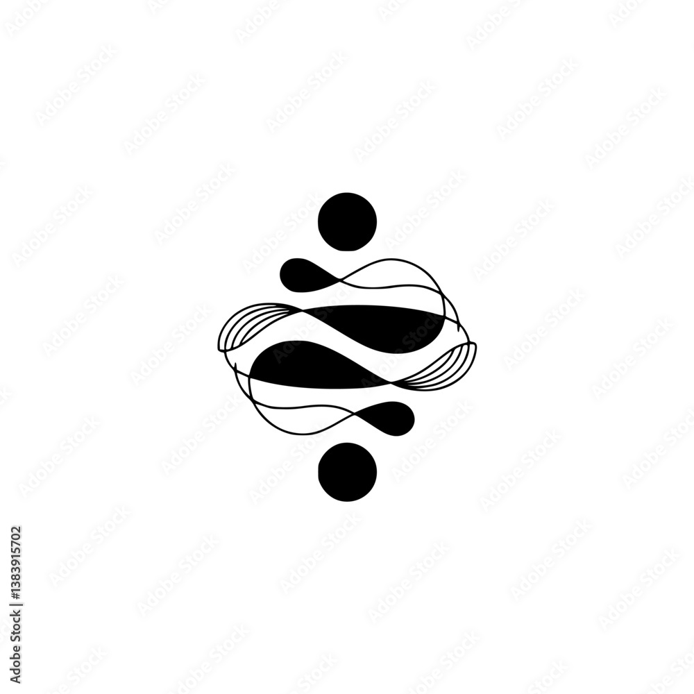 Fototapeta premium Minimalist Abstract Design with Organic Shapes and Lines