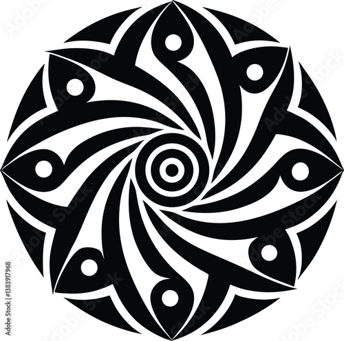African tribal swirl a bold cultural-ornament.