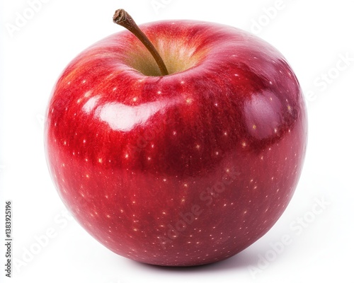 Vibrant Empire Apple: Juicy Red Fruit with Shiny Skin on Crisp White Background