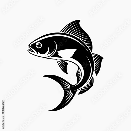 Fish or seafood flat icon for food apps and websites