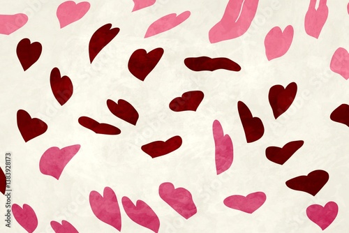 Heart pattern with pink and red tones for romantic themes