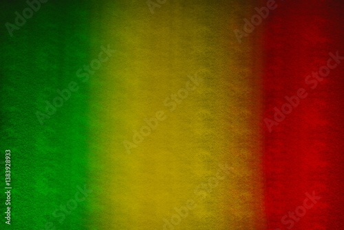 Reggae Jamaica rasta grunge green yellow red background 