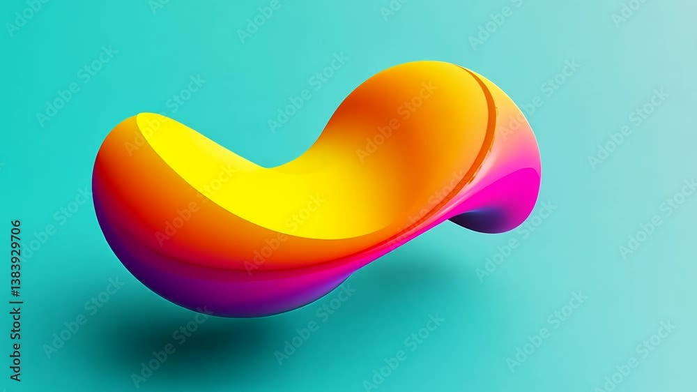 Abstrakte pink-gelbe 3D Kunststoffform