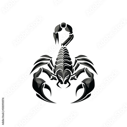 Vector logo design featuring a stylized scorpion on a clean white background for esports branding