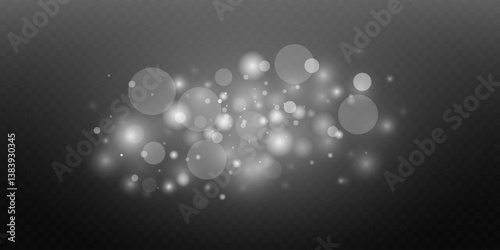 Glittering particles of dust and sparks.