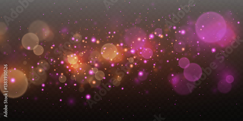 Glittering particles of dust and sparks.