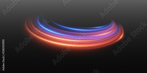 Abstract light neon lines of speed and movement.