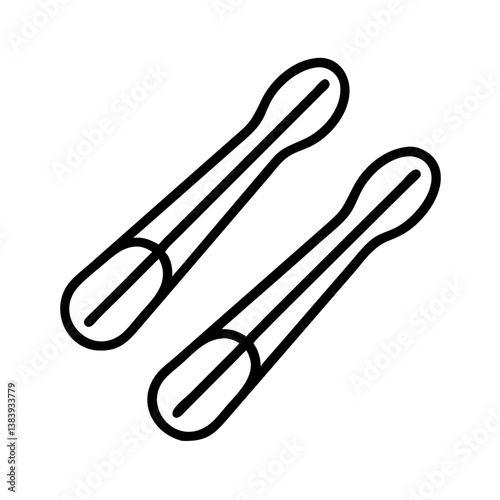 Cotton swab vector icon illustration, hygiene and beauty concept, ear cleaning tool, q tip, bud, stick, 100 char
