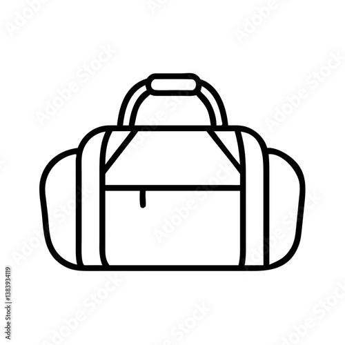 Gym duffel bag vector icon illustration, sport bag, travel bag, luggage bag, fitness bag, workout bag outline 100
