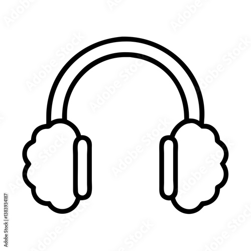 Outline earmuffs winter accessory for cold weather protection and style vector graphic illustration