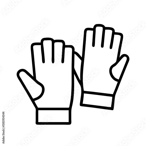 Find protective work gloves vector icon for safety hand wear and winter glove fashion accessory design
