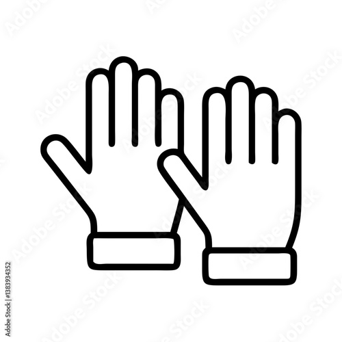 Outline style protective gloves vector icon illustration for safety and hygiene equipment use cases