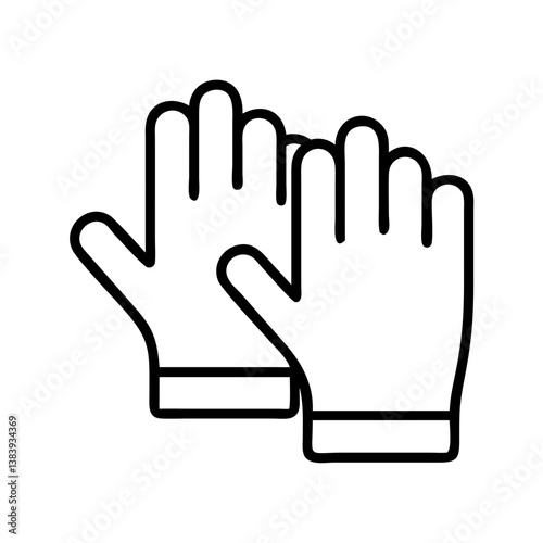 Illustration of protective gloves for safety and hygiene equipment vector graphic outline drawing style icon 100